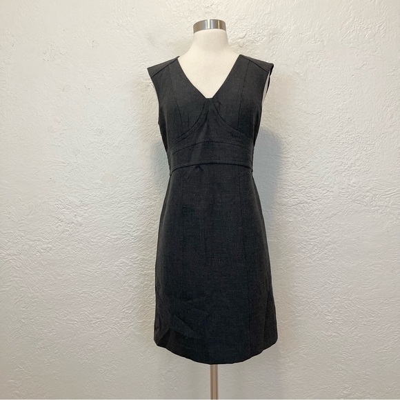 Ann Taylor LOFT 6 Sheath Dress Charcoal Gray Black - Picture 1 of 9